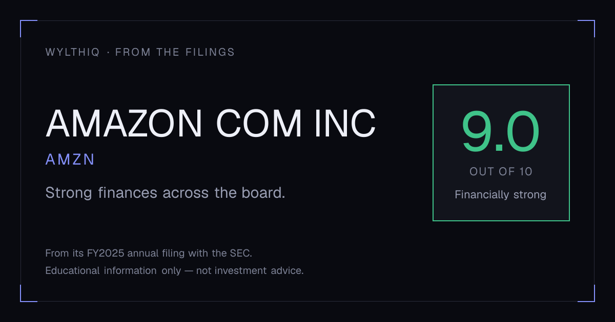 AMAZON COM INC (AMZN) — financial health · WylthIQ